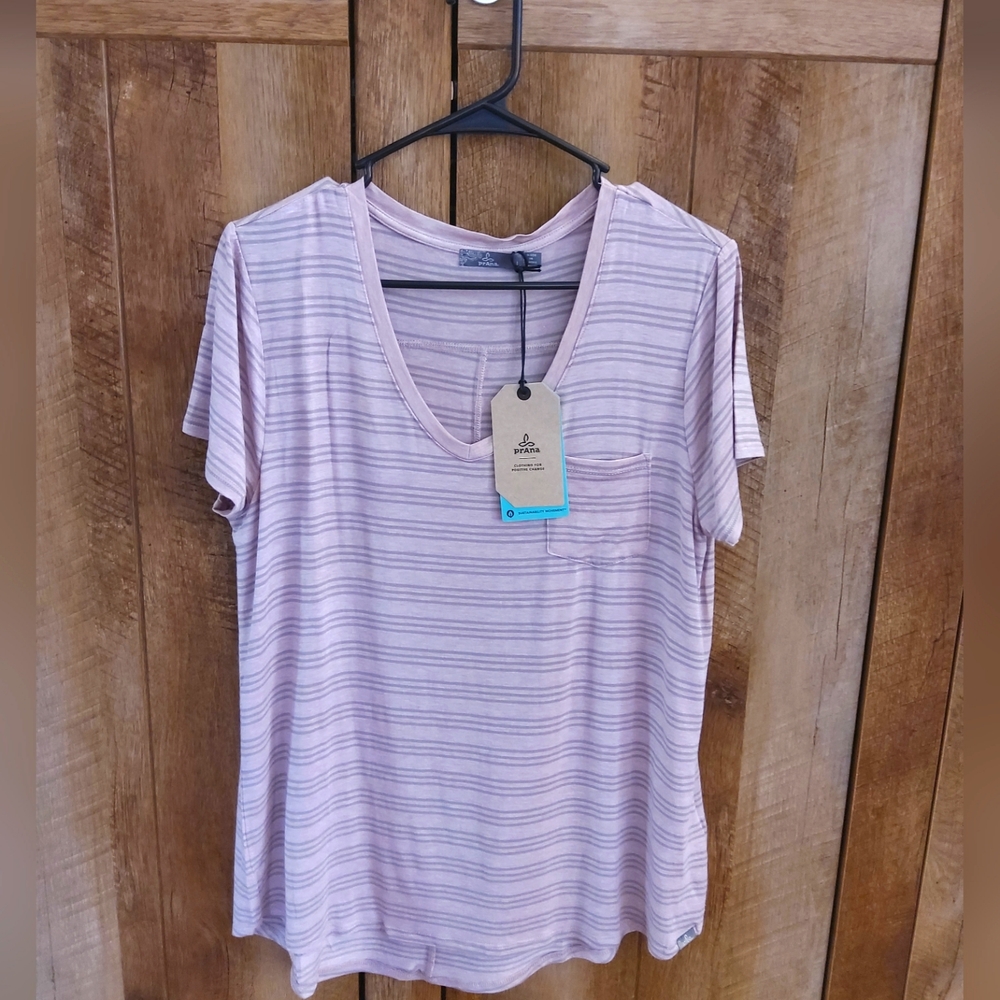 π prAna Women's Foundation Short Sleeve V-Neck T-Shirt - L - Picture 4 of 11